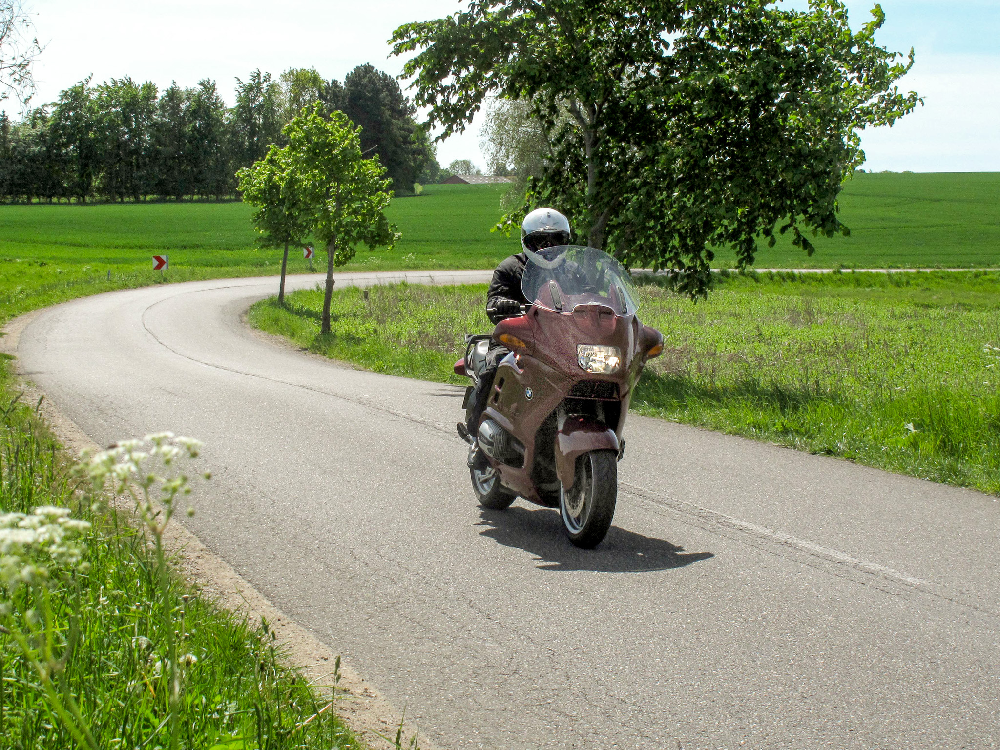 Motorcycle on road in nature